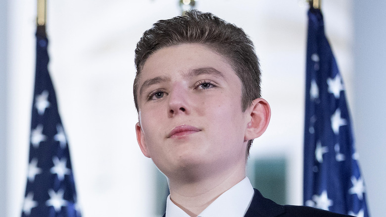 Barron Trump with gelled back hair