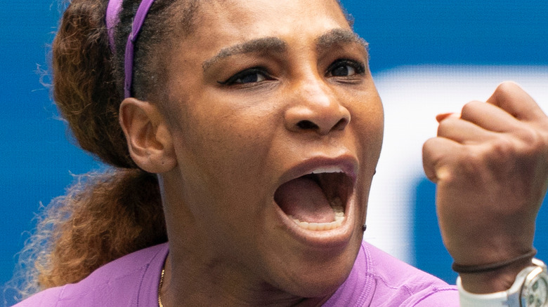 Serena Williams wearing purple