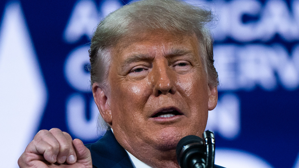 Former U.S. President Donald Trump speaks during the Conservative Political Action Conference (CPAC) in Orlando, Florida, U.S., on Sunday, Feb. 28, 2021