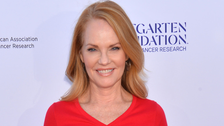 Marg Helgenberger wearing orange