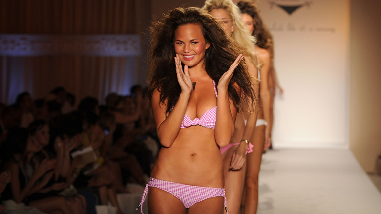 Chrissy Teigen walking the runway