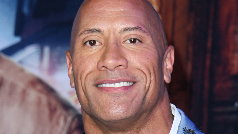 The Rock smiling red carpet