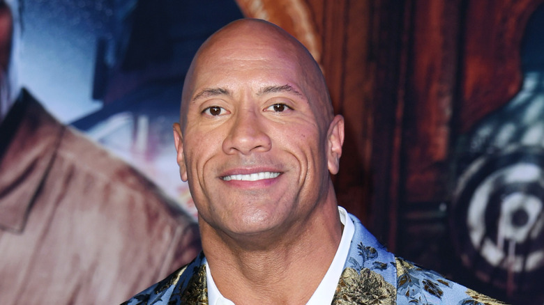 The Rock smiling red carpet