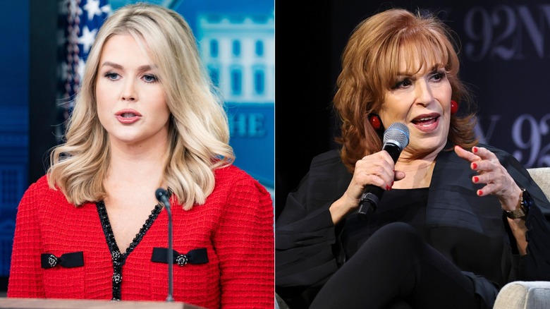 Karoline Leavitt and Joy Behar talking
