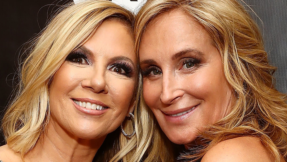 Ramona Singer and Sonja Morgan smiling cheek-to-cheek