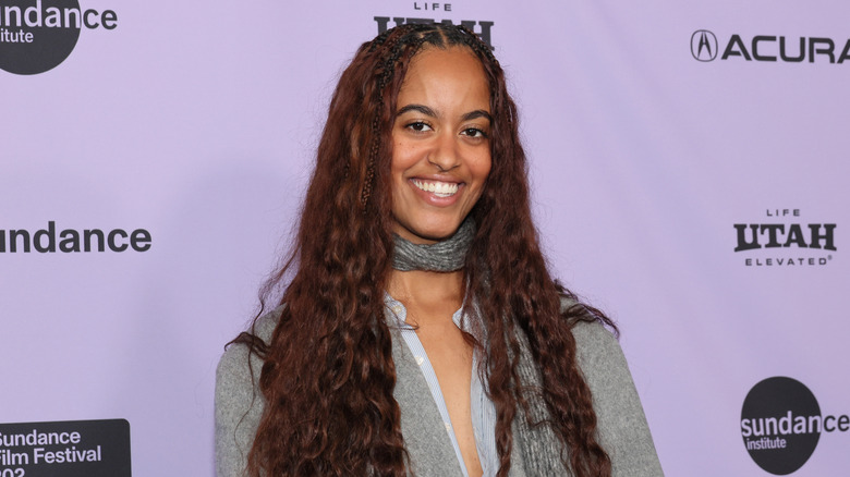 Malia Obama smiling on the red carpet at Sundance Film Festival