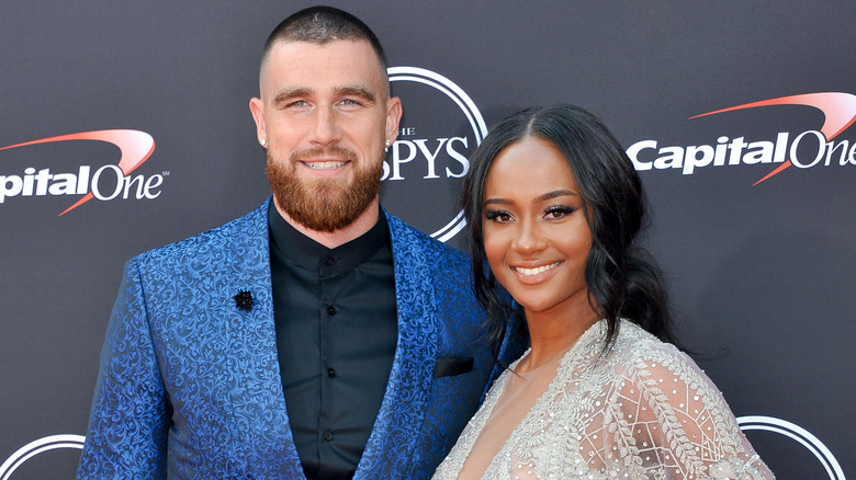 Travis Kelce, Kayla Nicole posing