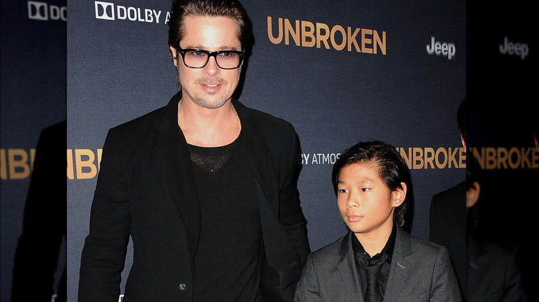 Brad Pitt Pax Jolie-Pitt suits