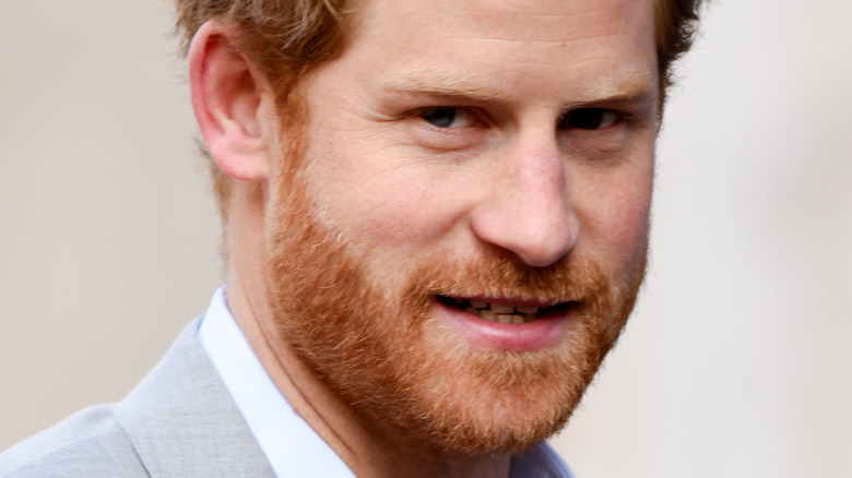 Prince Harry slightly smiling