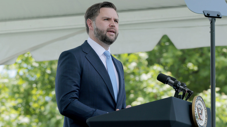JD Vance making a speech.