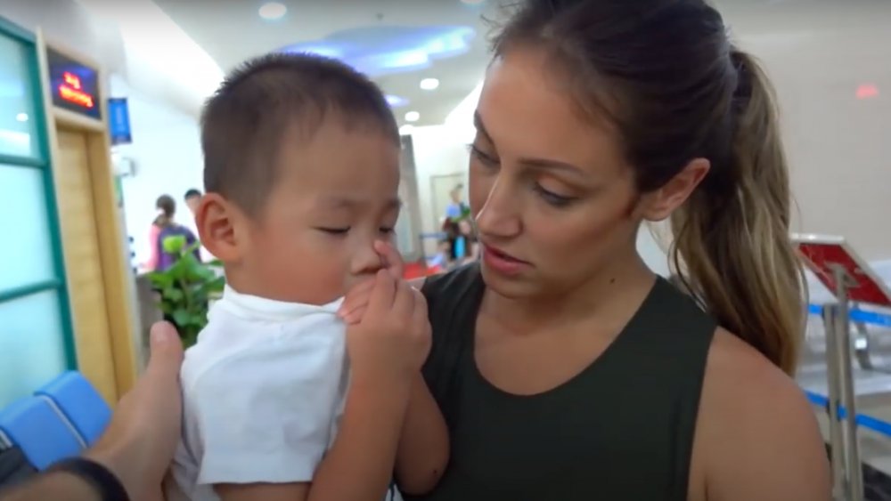Myka Stauffer and adopted son Huxley