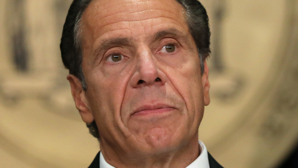 Andrew Cuomo speaking at a press conference