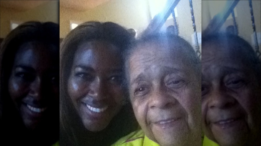 Kenya Moore posing with grandmother Doris Grant