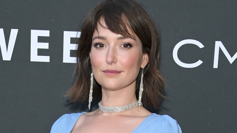 Milana Vayntrub posing