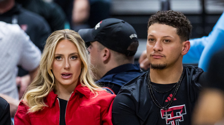 Brittany Mahomes and Patrick Mahomes candid