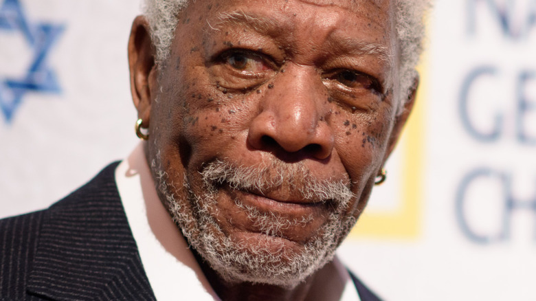 Morgan Freeman posing on the red carpet