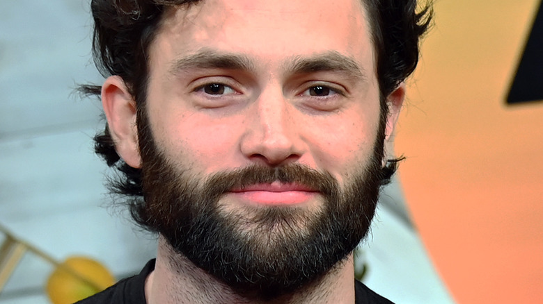 Penn Badgley full beard smiling