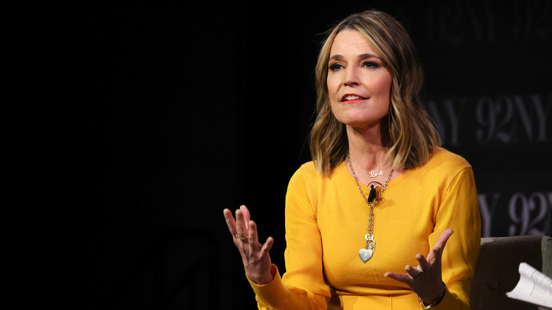 Savannah Guthrie speaks on stage.
