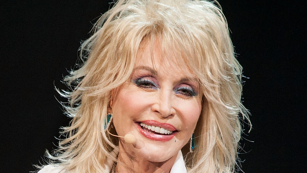 Dolly Parton performing on-stage