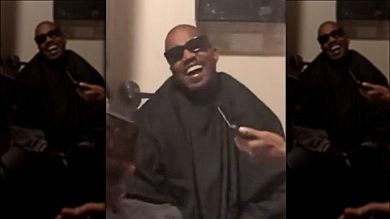 Kanye West laughing shave