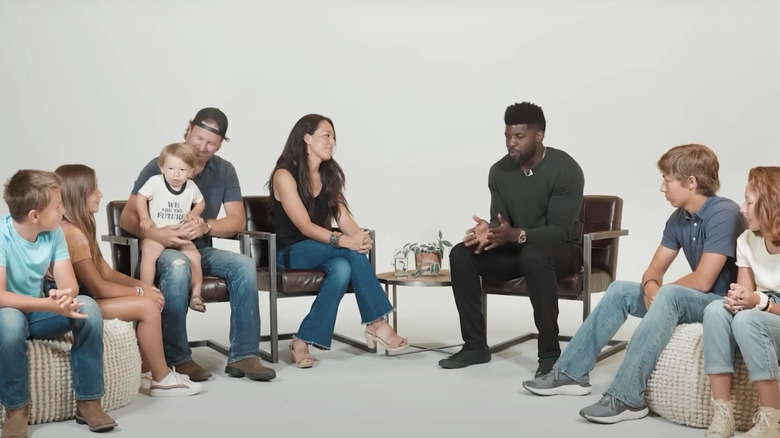 Chip and Joanna Gaines and their children appear on Emmanuel Acho's series