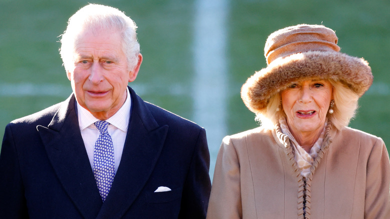 King Charles III and Camilla Parker Bowles posing