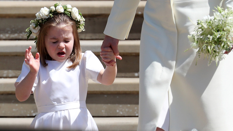 Princess Charlotte sneezing in flower crown