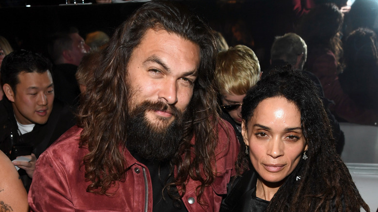 Jason Momoa and Lisa Bonet smiling