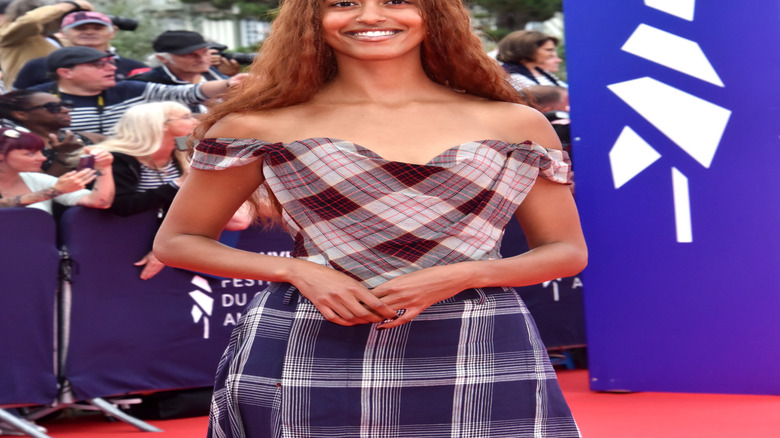 Malia Obama wearing checkered dress