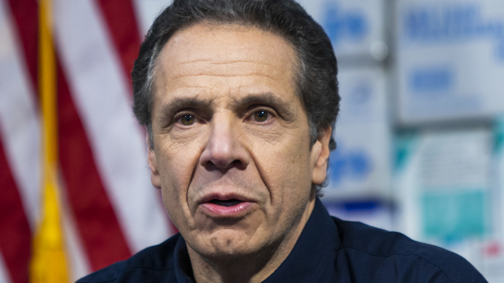 Andrew Cuomo speaking at a press conference