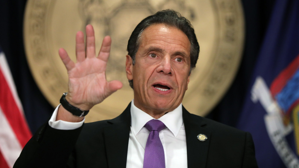 Andrew Cuomo at a press conference