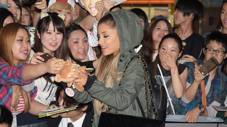 Ariana Grande is seen upon arrival at Haneda Airport on June 13, 2016 in Tokyo, Japan.
