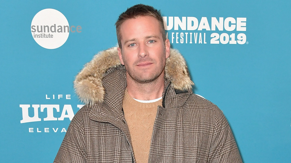 Armie Hammer wears a winter coat at the 2019 Sundance Film Festival 