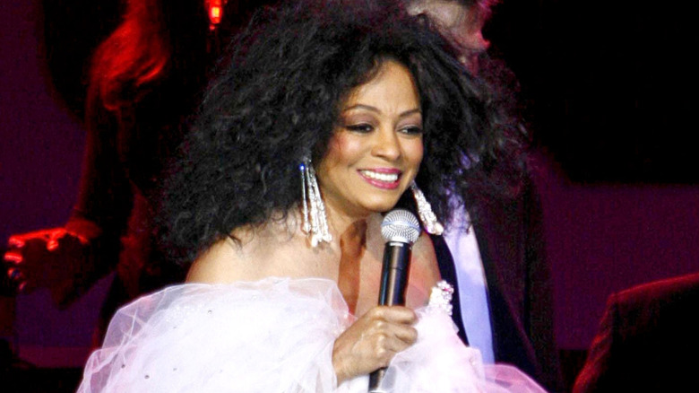 Diana Ross on stage, smiling