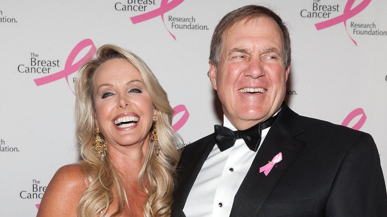Bill Belichick and Linda Holliday smiling
