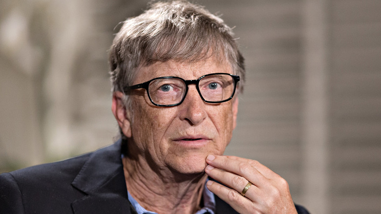 Bill Gates stroking chin