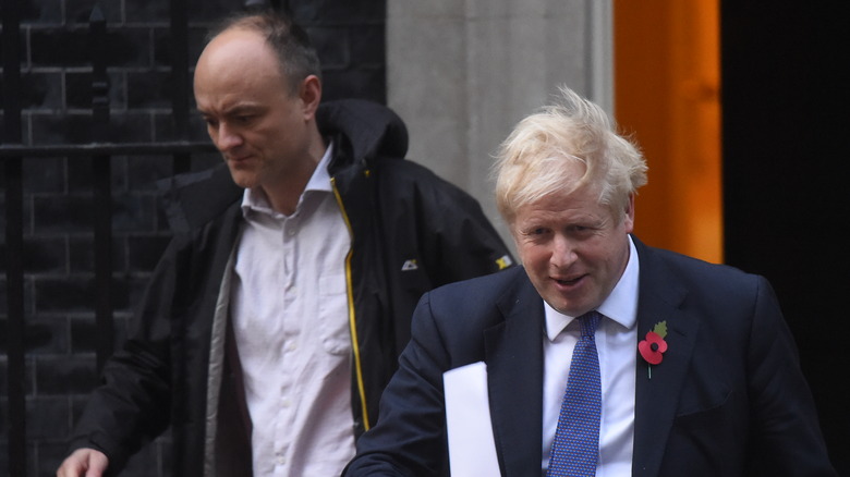 Boris Johnson and Dominic Cummings walking outside