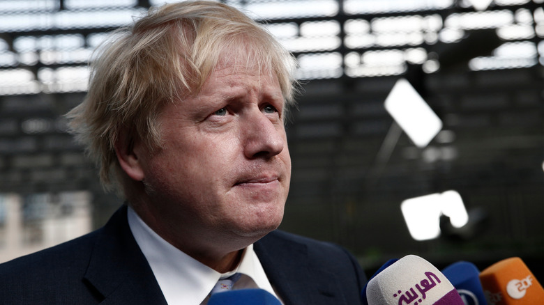 Boris Johnson with a guilty expression