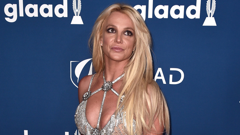 Britney Spears looking up