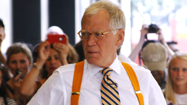 David Letterman wearing suspenders