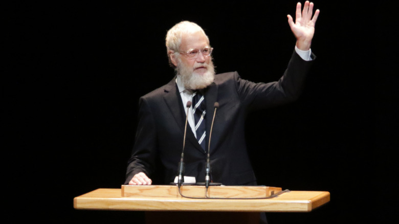 David Letterman at podium