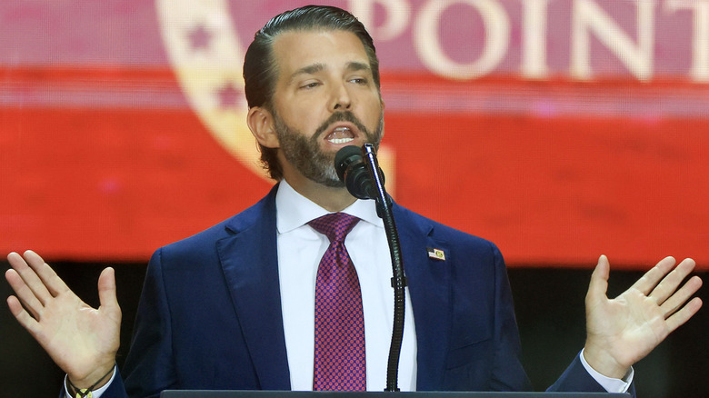 Donald Trump Jr. giving speech at Charlie Kirk memorial