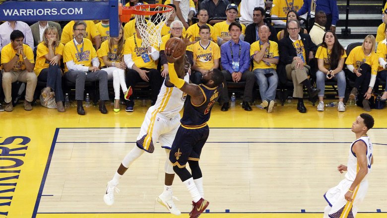 Draymond Green and Kyrie Irving on the court