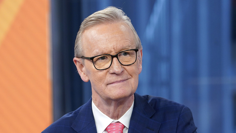 Steve Doocy interviewing Virginia Governor Glenn Youngkin during a visit on "Fox & Friends" at Fox News Channel Studios