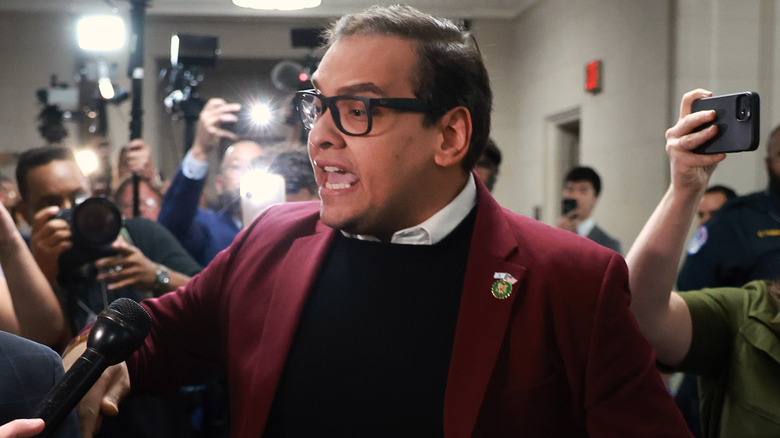 George Santos yelling at protestors