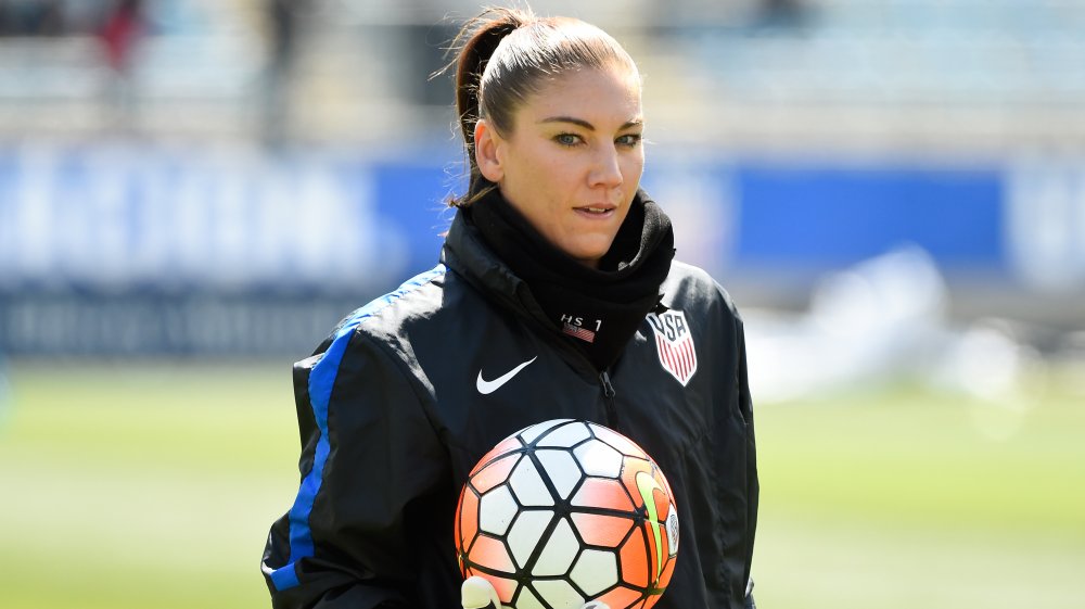 Hope Solo at a U.S. Soccer match in West Chester, PA. 