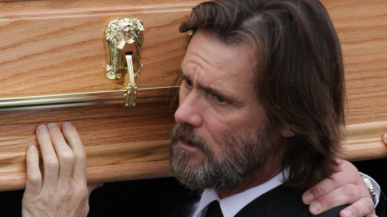 Jim Carrey at Cathriona White's funeral