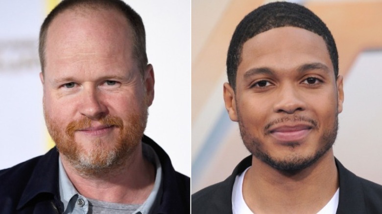 Joss Whedon and Ray Fisher grinning