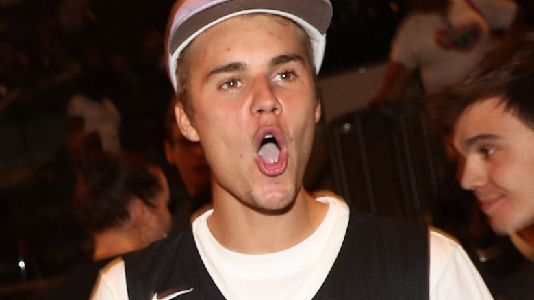 Justin Bieber yelling at event