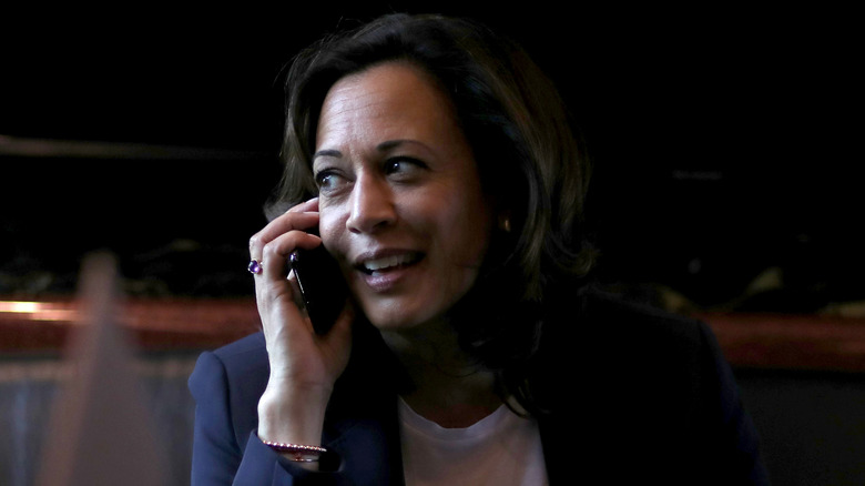 Kamala Harris on the phone